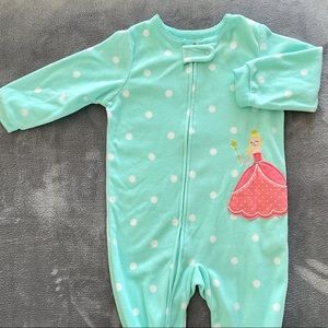 Baby 👸 Cinderella Fairy Polka Dot Pajamas with Footsies by Carters
